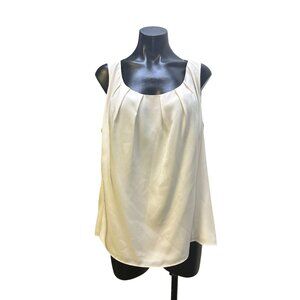 NWT Lafayette 148 Cream Tank w/Pleated Front Size 18